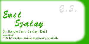 emil szalay business card